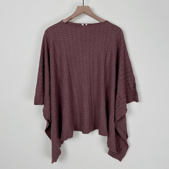 Lululemon Divinity Poncho Cashmere Woven Knit Cable Scarf Cardigan Sweater Shawl - Picture 7 of 12